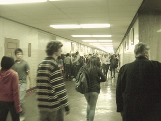Hallway- walking at the change of periods