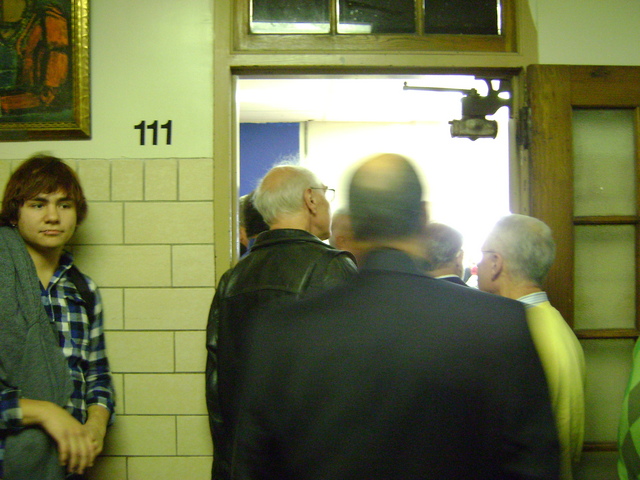 Room 111..in the english corridor