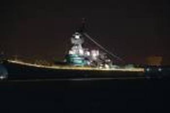USS New Jersey moored on the Camden waterfront