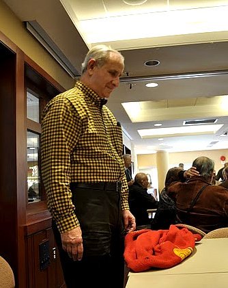 Steve Green contemplates his Varsity sweater