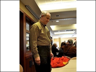 Steve Green contemplates his Varsity sweater