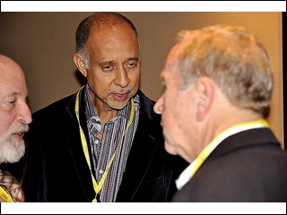 John Deans chats with Steve Borowsky (l) and Bob Lobis (r) and