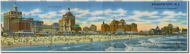 Atlantic City skyline, circa 1955