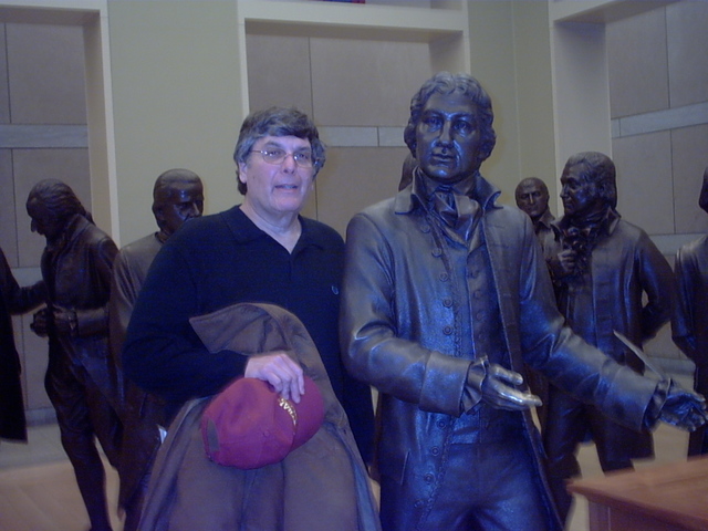 Al Hirsh giving Thomas Jefferson some writing pointers