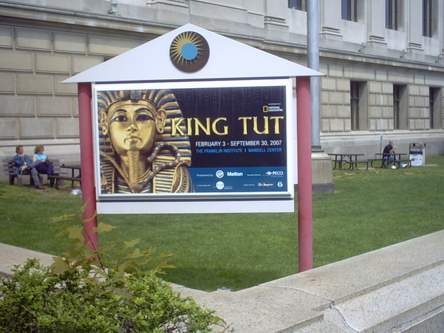 King Tut Exhibit marquee, Franklin Museum of Science
